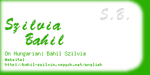 szilvia bahil business card